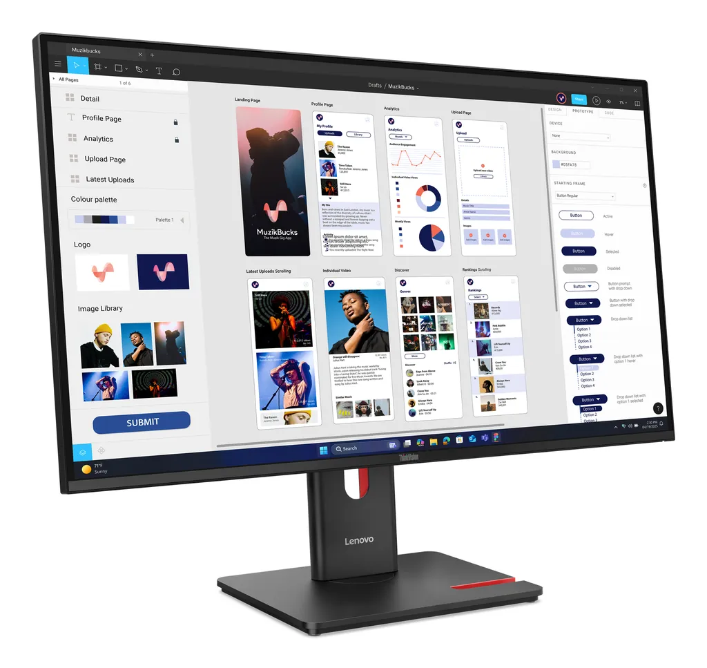 Lenovo ThinkVision T32UD-40 | 32" 4K Monitor | IPS - Ansicht 3