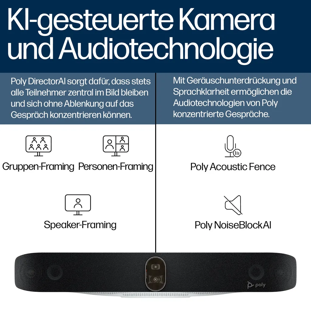 HP Poly Studio X72 | All-in-One Videobar | 4K - Ansicht 4
