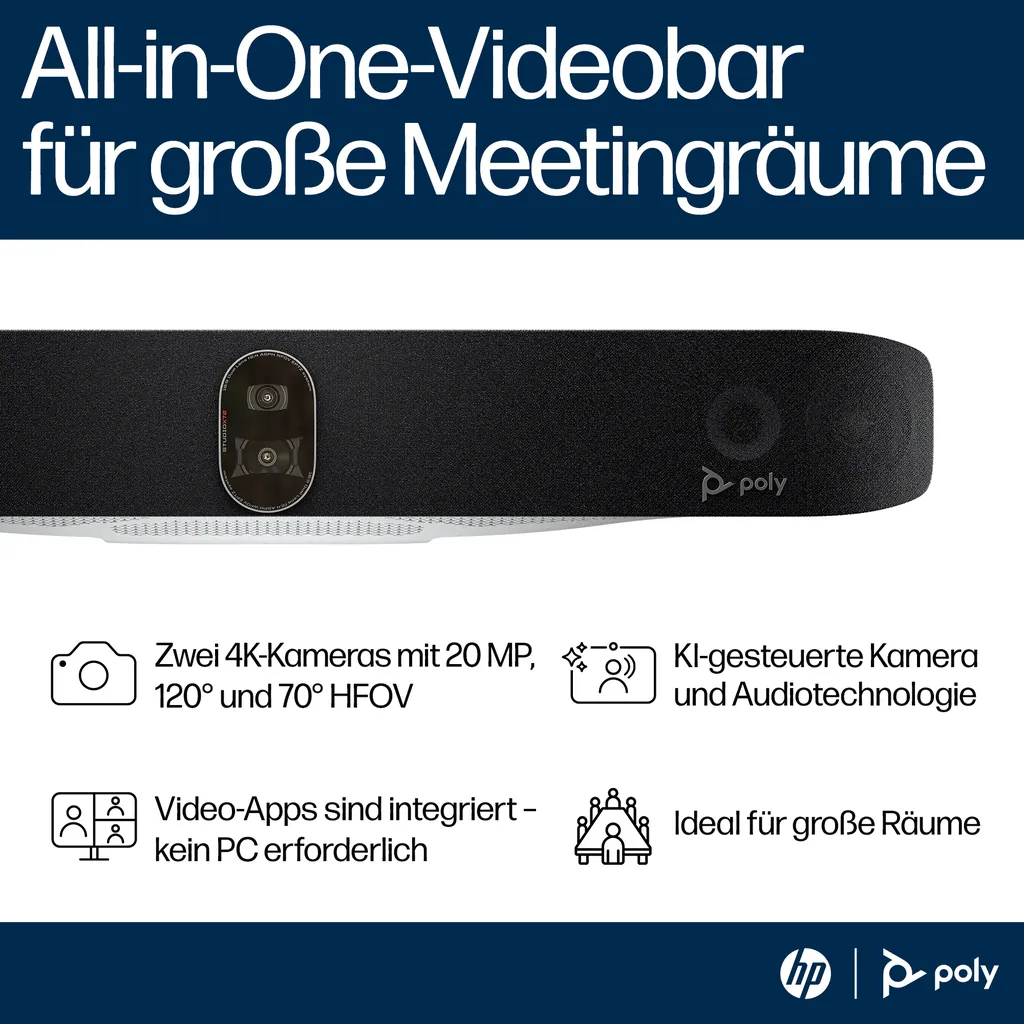 HP Poly Studio X72 | All-in-One Videobar | 4K - Ansicht 5