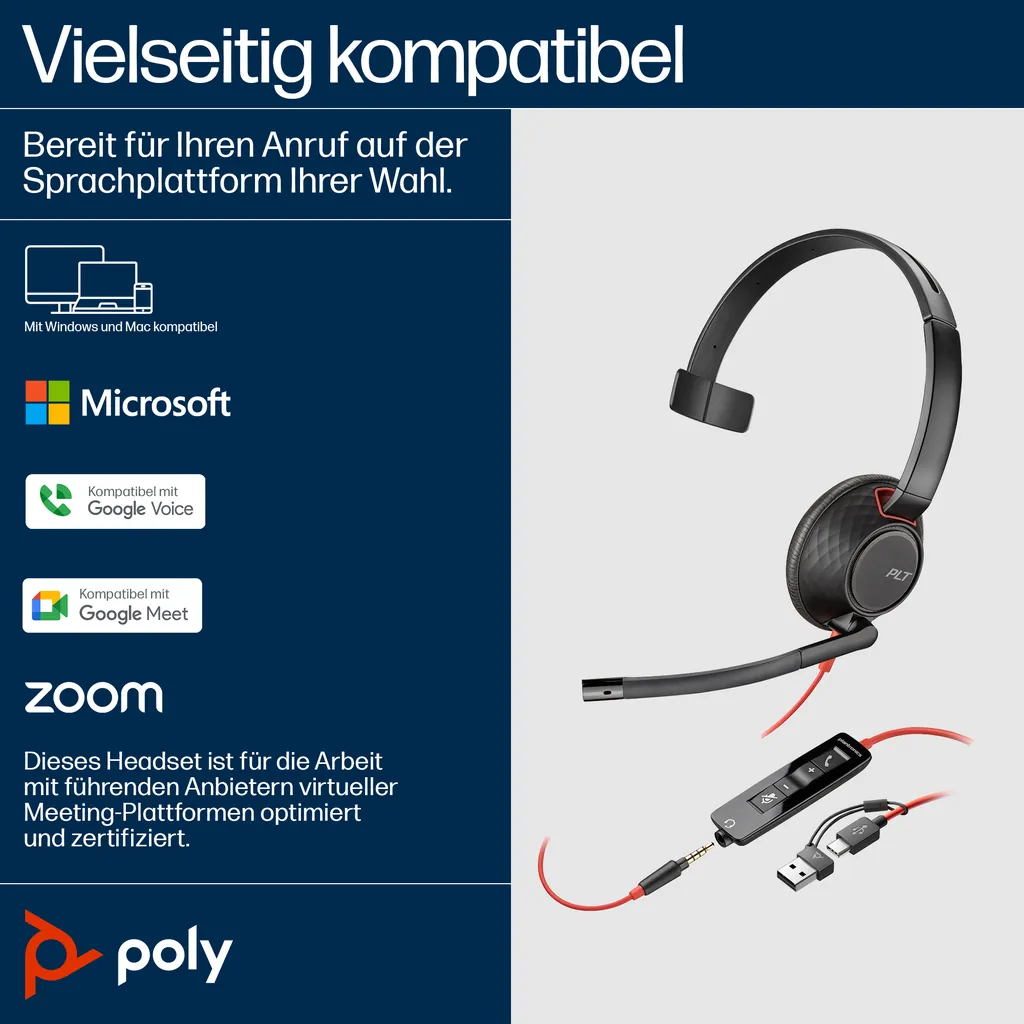 HP Poly Blackwire C5210 | Mono-Headset | USB-C - Ansicht 6