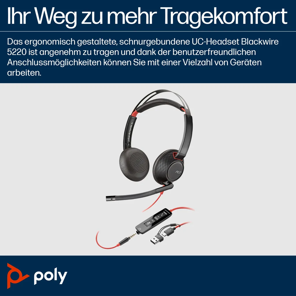 HP Blackwire 5220 | USB-C Headset | Stereo On-Ear - Ansicht 4