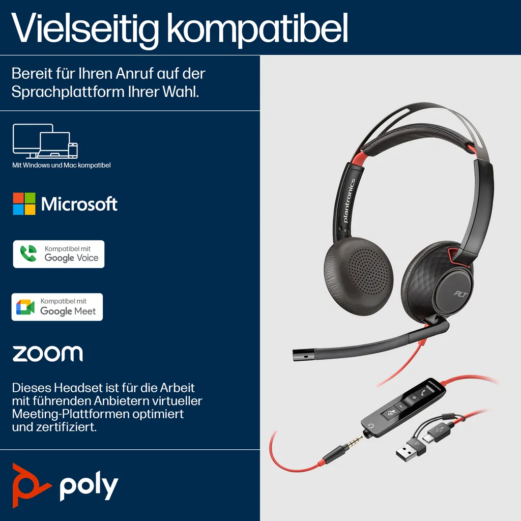 HP Poly Blackwire 5220 | USB-C Headset | Stereo - Ansicht 4