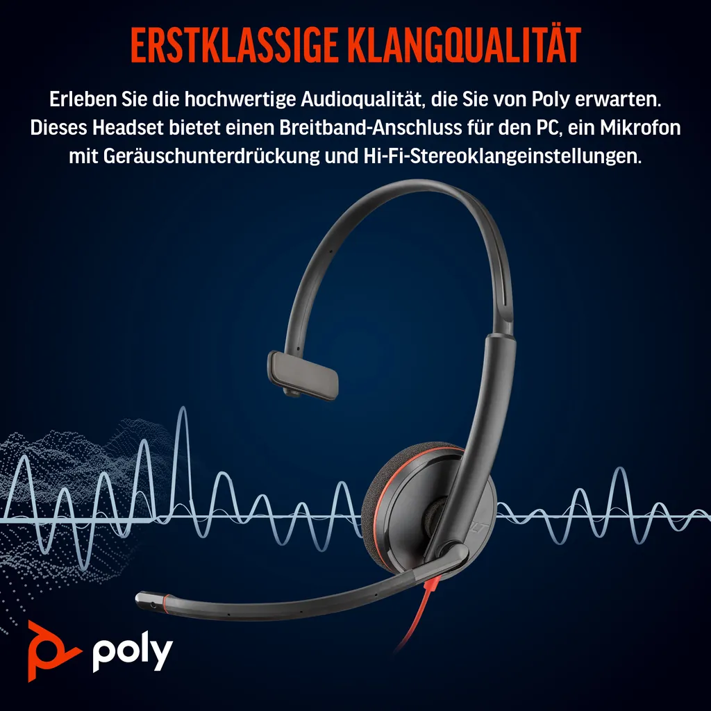 HP Poly Blackwire 3210 | Mono Headset | USB-C - Ansicht 3