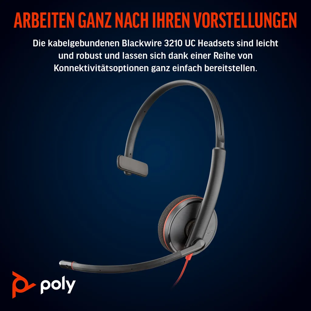 HP Poly Blackwire 3210 | Mono Headset | USB-C - Ansicht 5