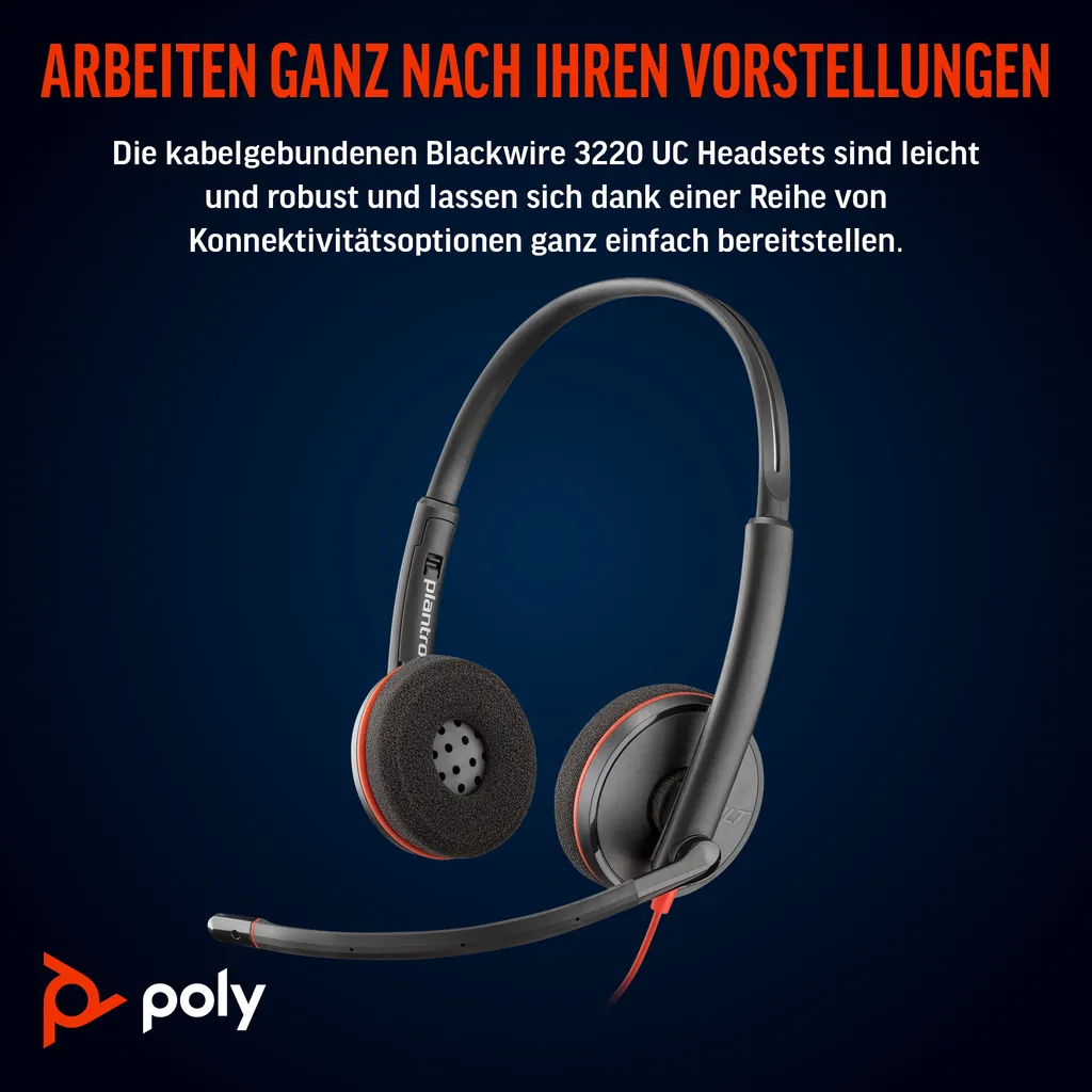 HP Poly Blackwire 3220 | USB-C Headset | Stereo - Ansicht 6