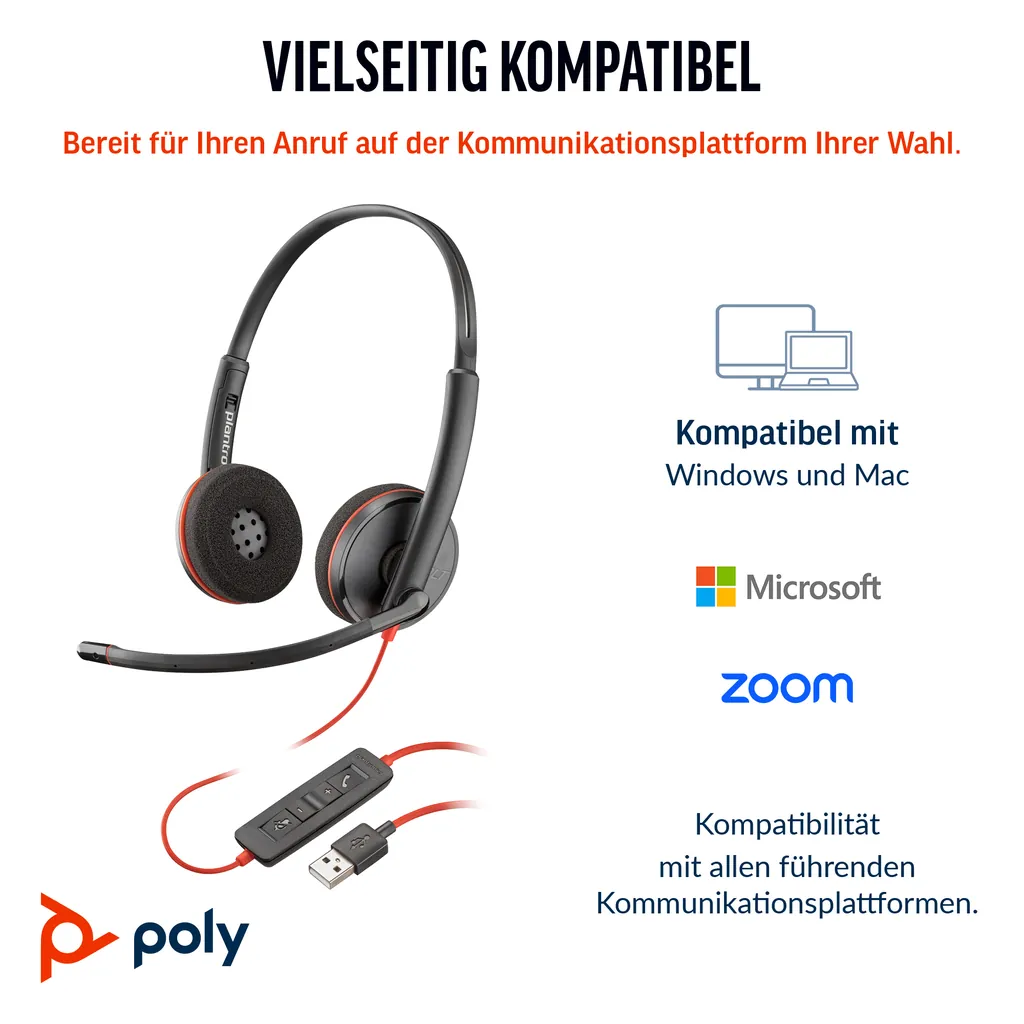 HP Blackwire 3220 | USB-C Headset | Stereo On-Ear - Ansicht 5