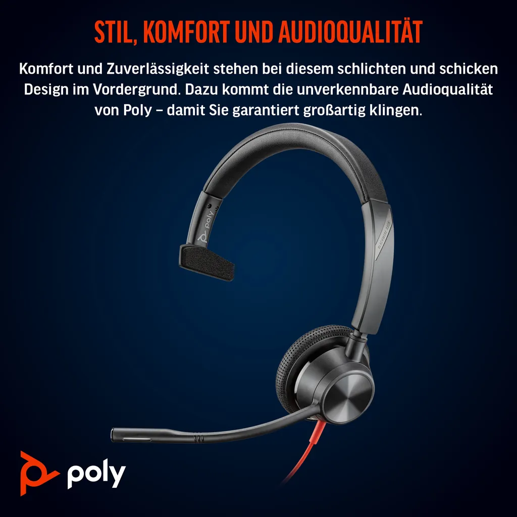 HP Poly Blackwire 3315 | Mono Headset | USB-C - Ansicht 6
