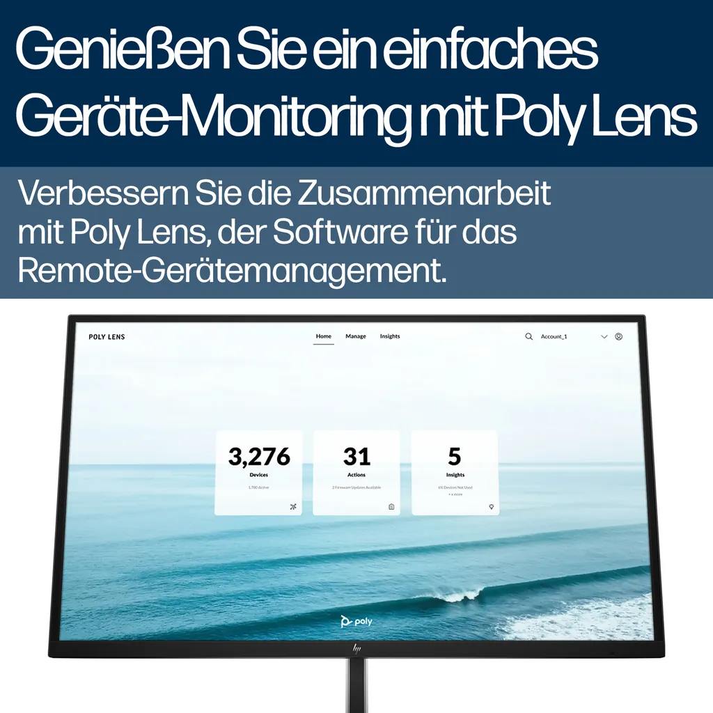 HP Poly Studio V52 | USB Videobar | 84 cm Weiß - Ansicht 5