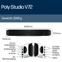 HP Poly Studio V52 | USB Videobar | 84 cm Weiß - Ansicht 7