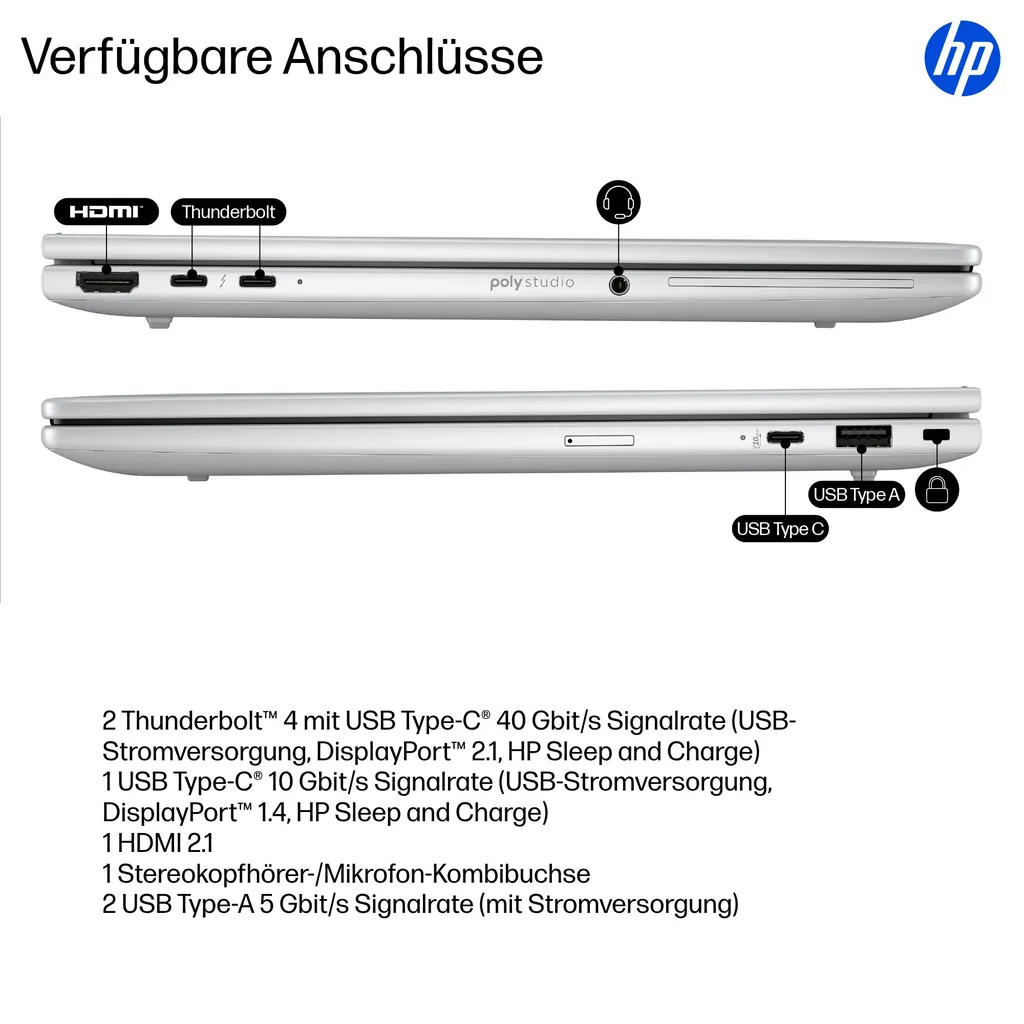 HP EliteBook 8 G1i 33,7cm (13,3") Ultra 7 255U 32G - Ansicht 5