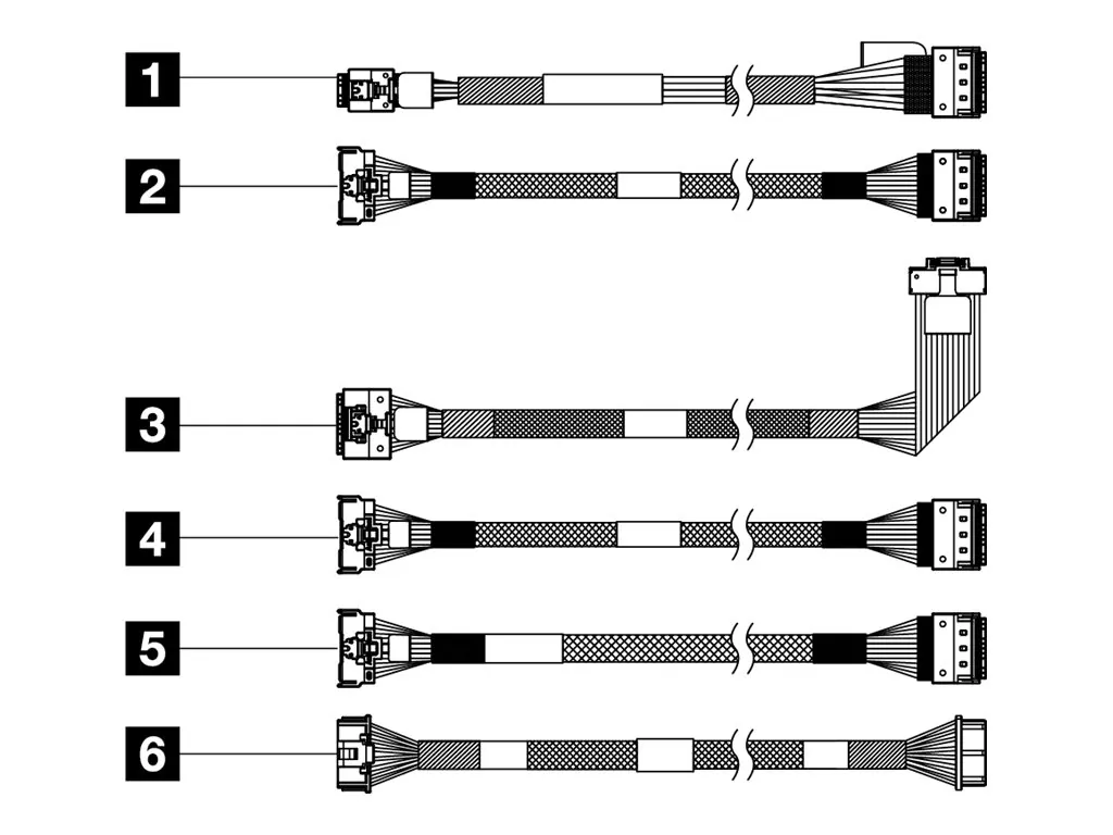 Lenovo ThinkSystem SR650 V3 | M.2 SATA/NVMe Kabelkit | 6 Kabel