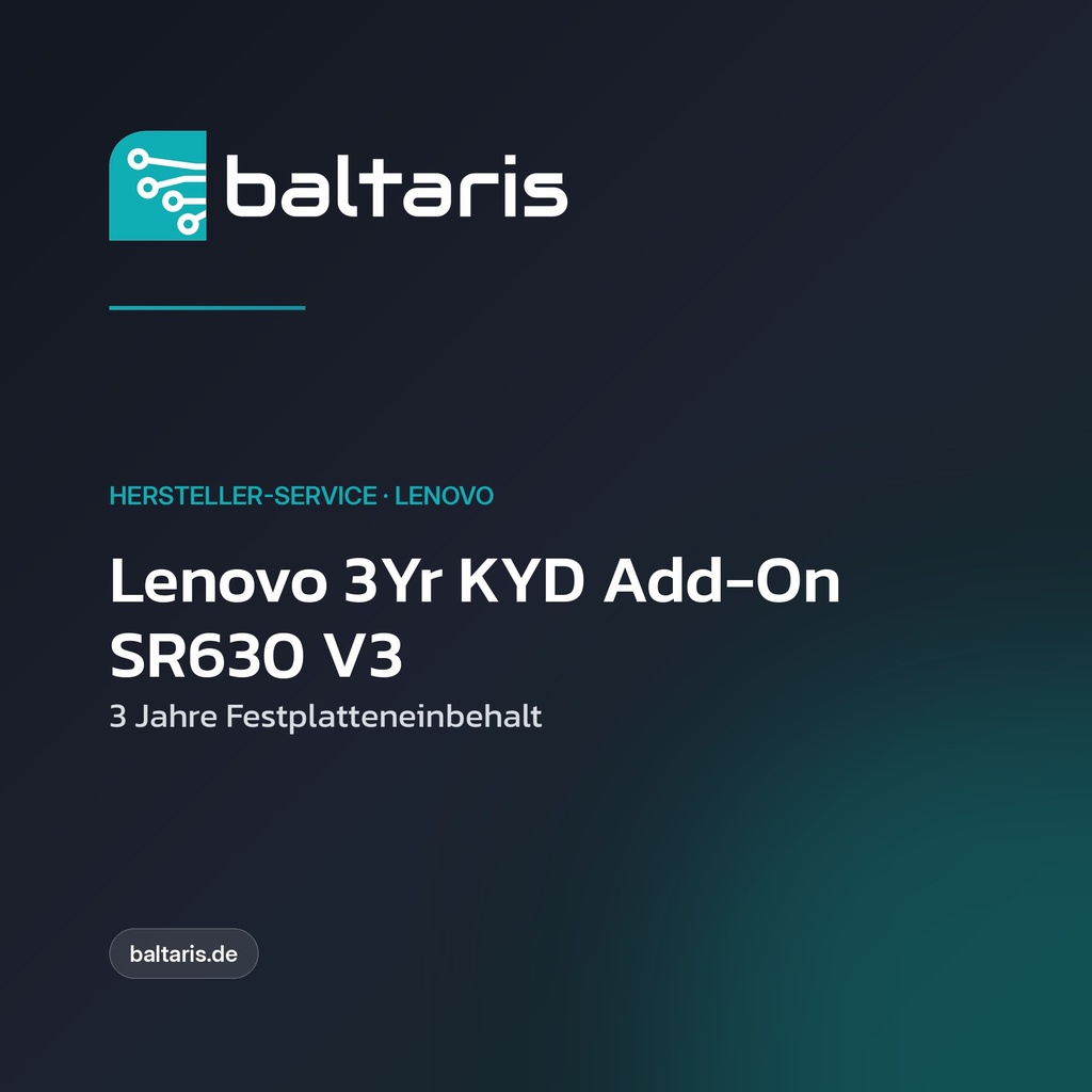 LENOVO 3Yr KYD Add-On SR630 V3 | 3 Jahre Festplatteneinbehalt | Service-Erweiterung