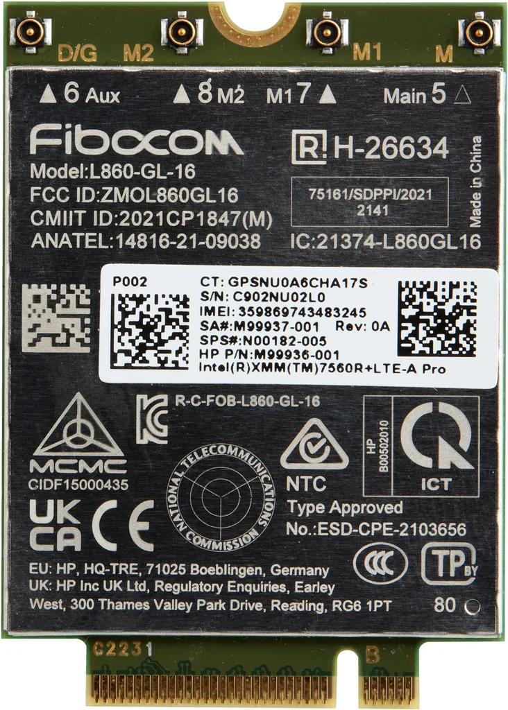 HP Intel XMM 7560 R+ | LTE Modem | M.2 150 Mbps