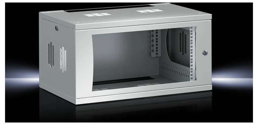 [PCS815247] RITTAL 19" Wandgehäuse FlatBox | 6HE 600x600mm | Stahl RAL 7035