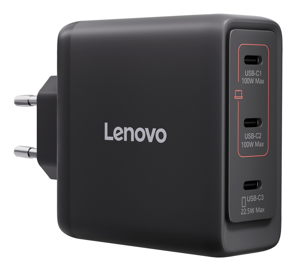 Lenovo GaN-Netzteil 100W | 3x USB-C | Schwarz EU