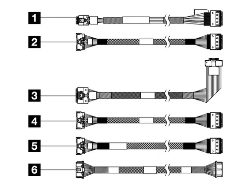 Lenovo ThinkSystem SR650 V3 | M.2 SATA/NVMe Kabelkit | 6 Kabel