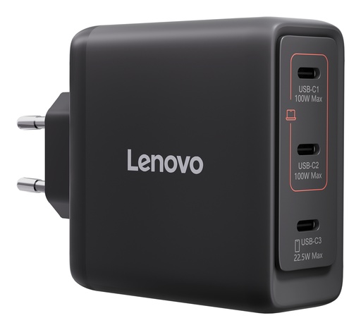 Lenovo GaN-Netzteil 100W | 3x USB-C | Schwarz EU